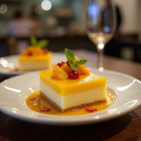 Chilled Mango Custard Squares