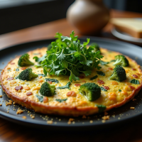 Broccoli and Potato Frittata with Fresh Arugula