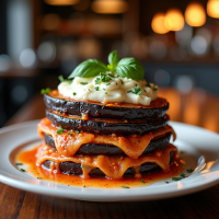 Air Fryer Eggplant Parmesan Stack