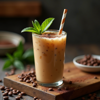 Coffee-Infused Sugar Tea Leaf Milk Smoothie